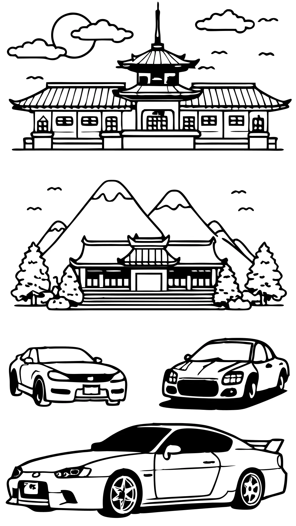 coloriages de la voiture JDM